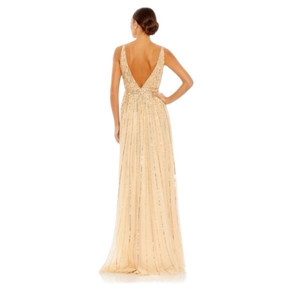 Mac Duggal Sequin Plunge Neck Gown 10700 - Picture 9 of 9